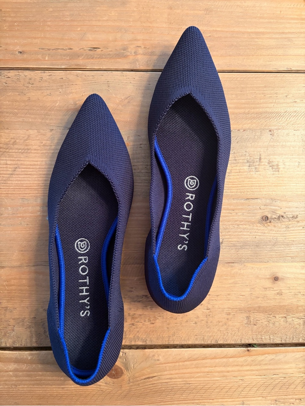 Rothy's Navy Pointed Toe Slip-On Flat